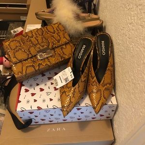 Mango purse and shoes set .